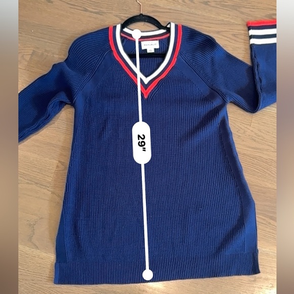 for the Republic Navy blue & red V-Neck Sweater Americana for the USA size L - Picture 8 of 9